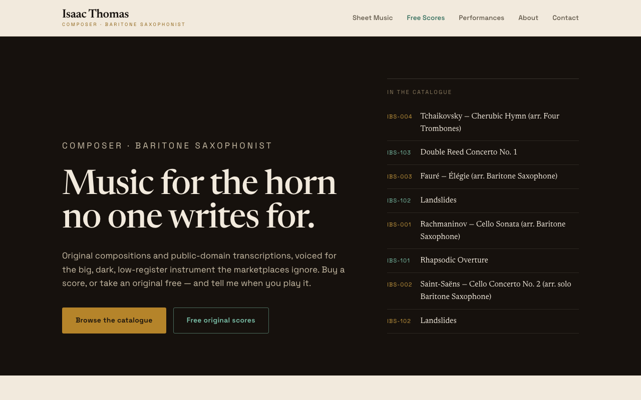 Isaac Thomas Music — the live site