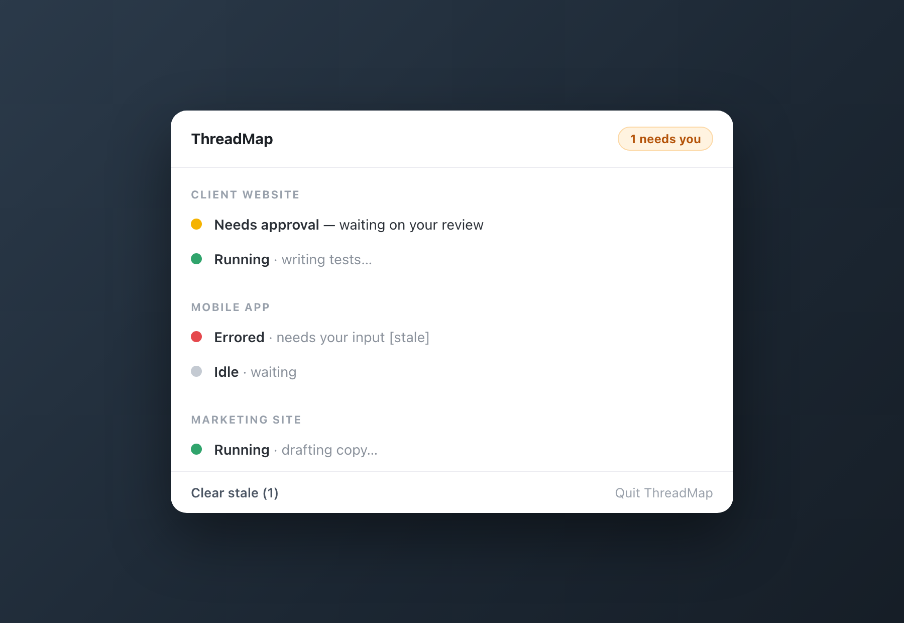 ThreadMap — the menu-bar app